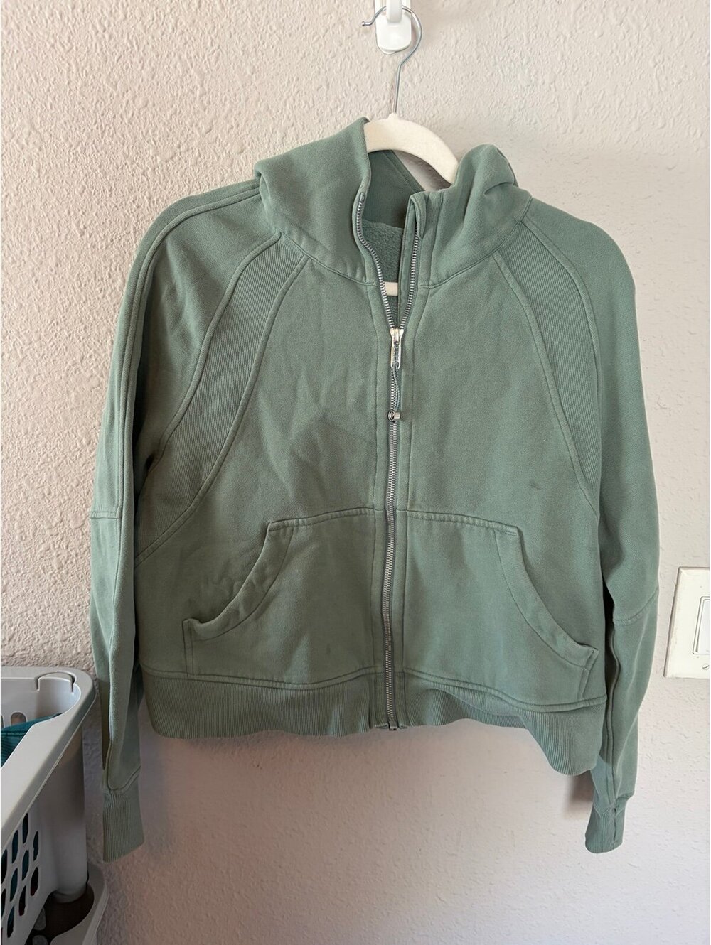 Lululemon Scuba Oversized Full Zip Green size M/L. $128 retail. Some staining as